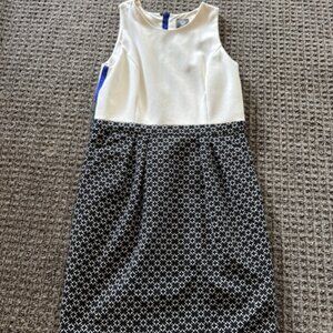 Women's Sleeveless dress white and blue, size 10